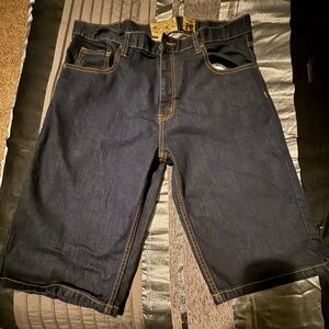 Men's Dark Blue Denim Shorts